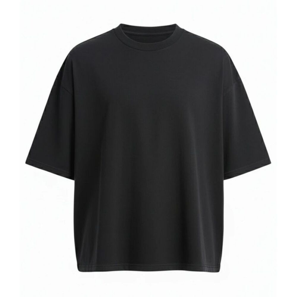 Awdis Mens Boxy Heavyweight Cropped T-Shirt / Deep Black